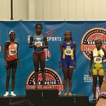 Track athlete on podium